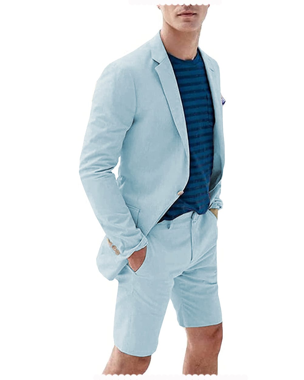 Men's 2 Piece Linen Suit Leisure Tailored Tuxedos Wedding Summer