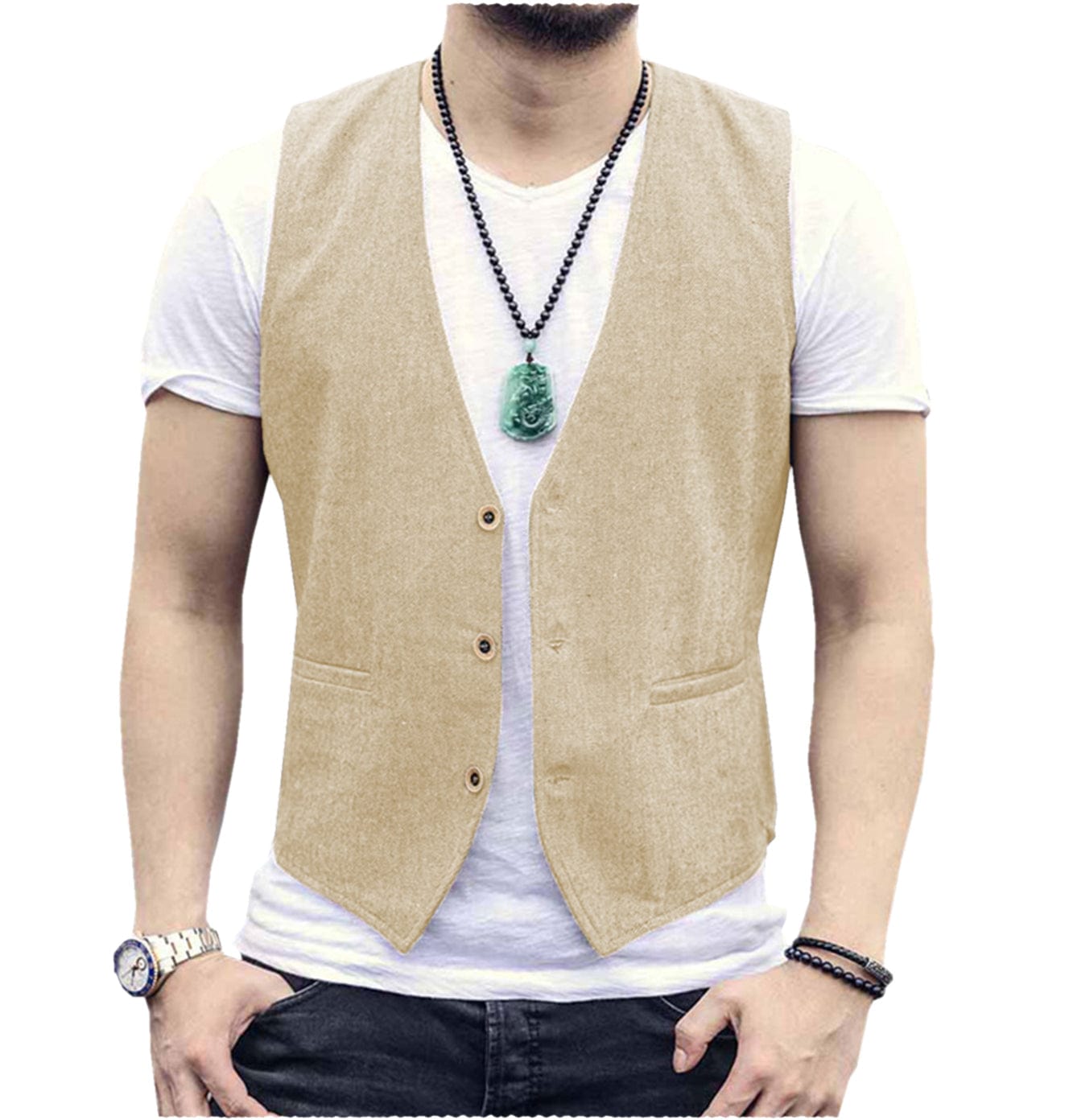 Brett V-neck cotton-blend waistcoat curated on LTK