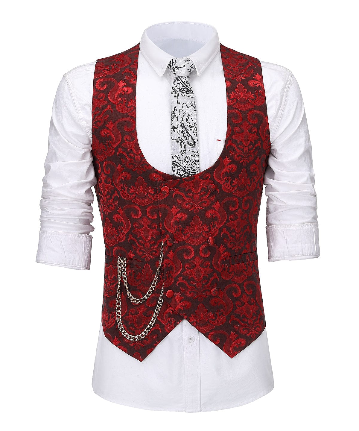 Patterned waistcoat mens best sale