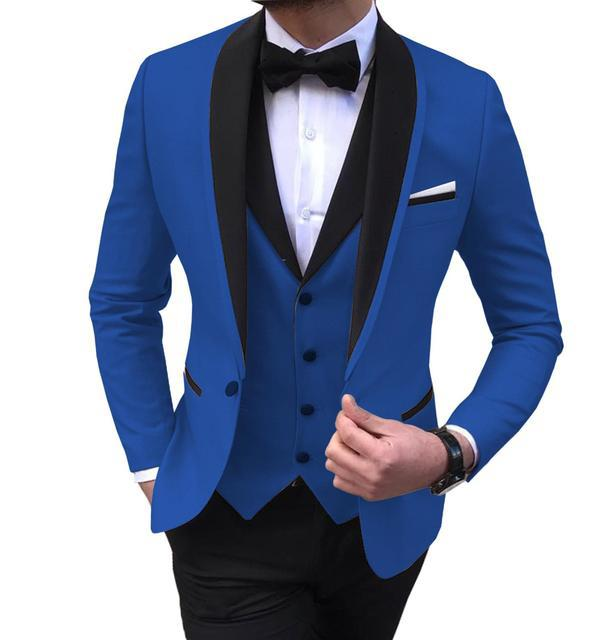 3 piezas de masa de altura de chal de moda esmoquin para boda para boda (blazer+chaleco+pantalones)