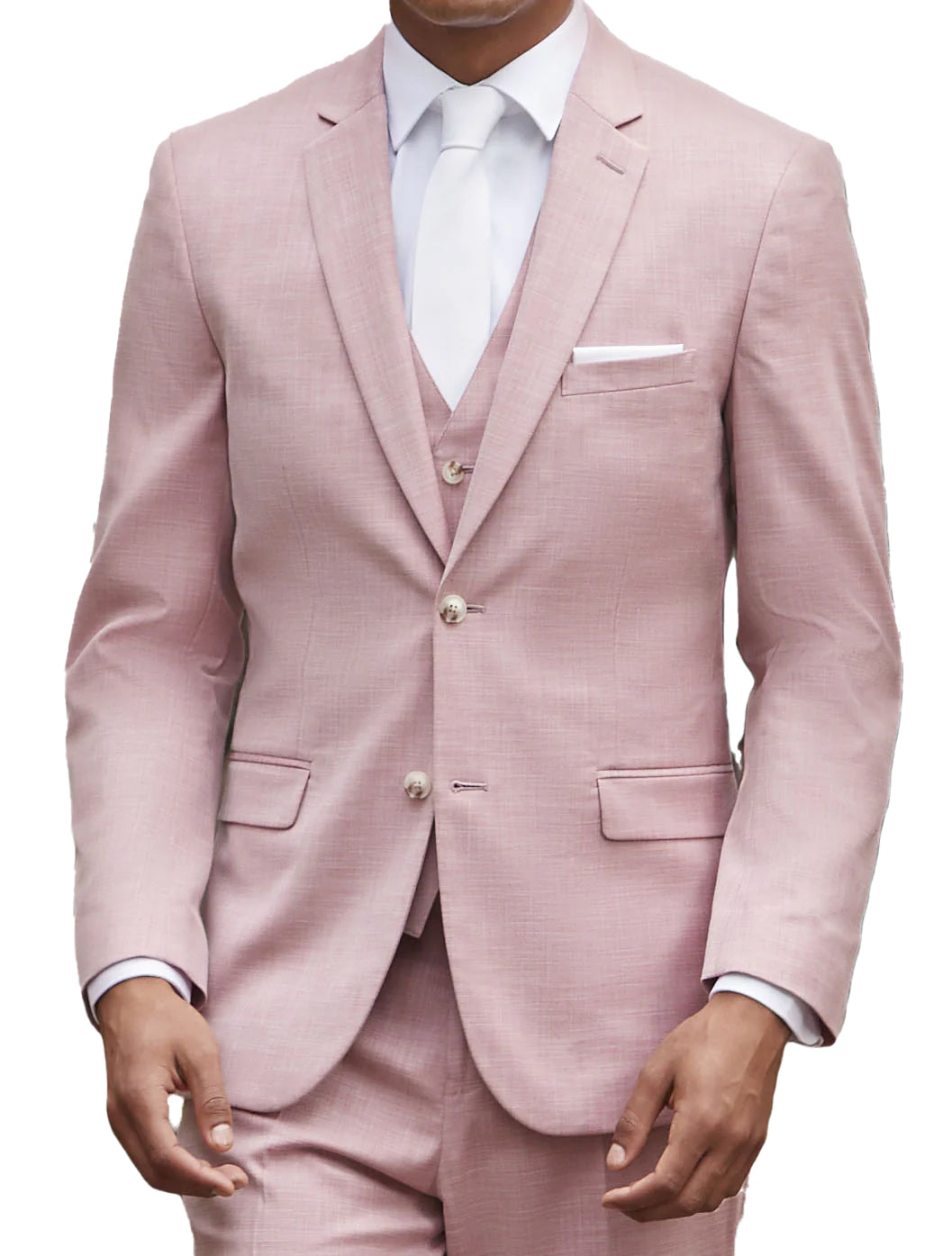 Traje de solapa de muesca de lino de verano de moda para hombres （blazer+chaleco+pantalones）