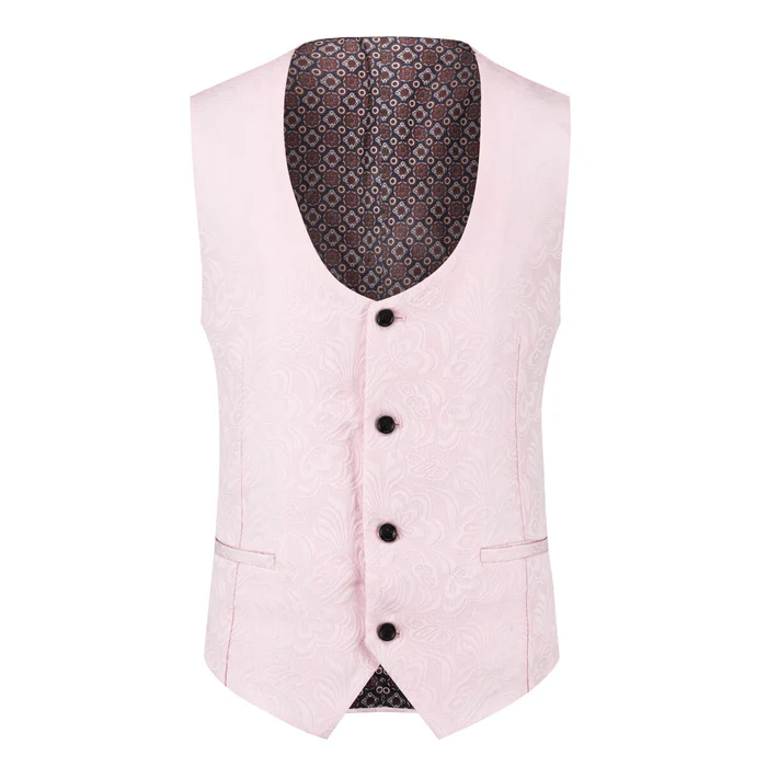 Classic maschile Designpunted Slim Fit 3 pezzi Scialvia a battitore (blazer+gilet+pantaloni)