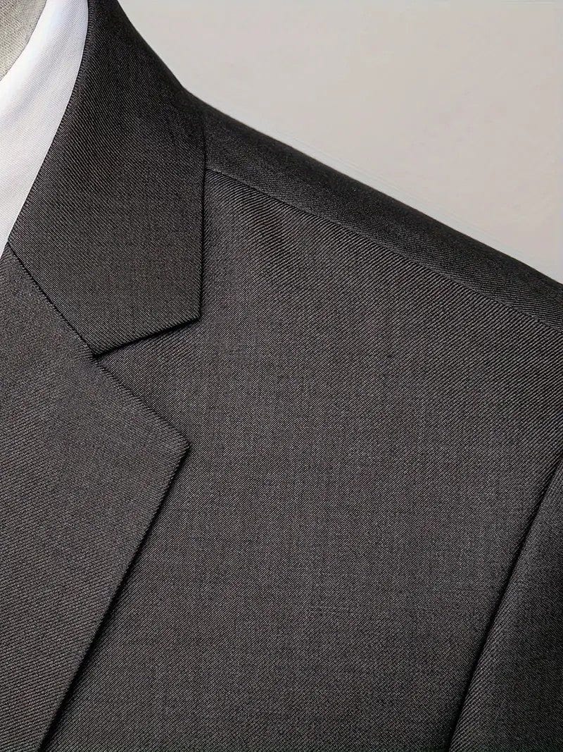 ceehuteey 3 Pieces Mens Suit Flat Notch Lapel Business Tuxedos (Blazer+vest+Pants)