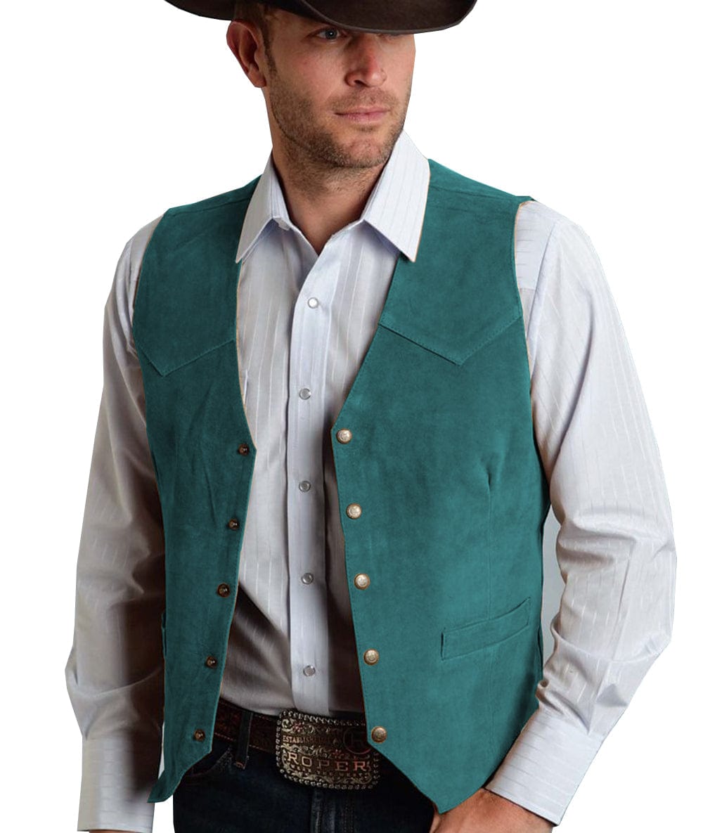 Mens top teal waistcoat