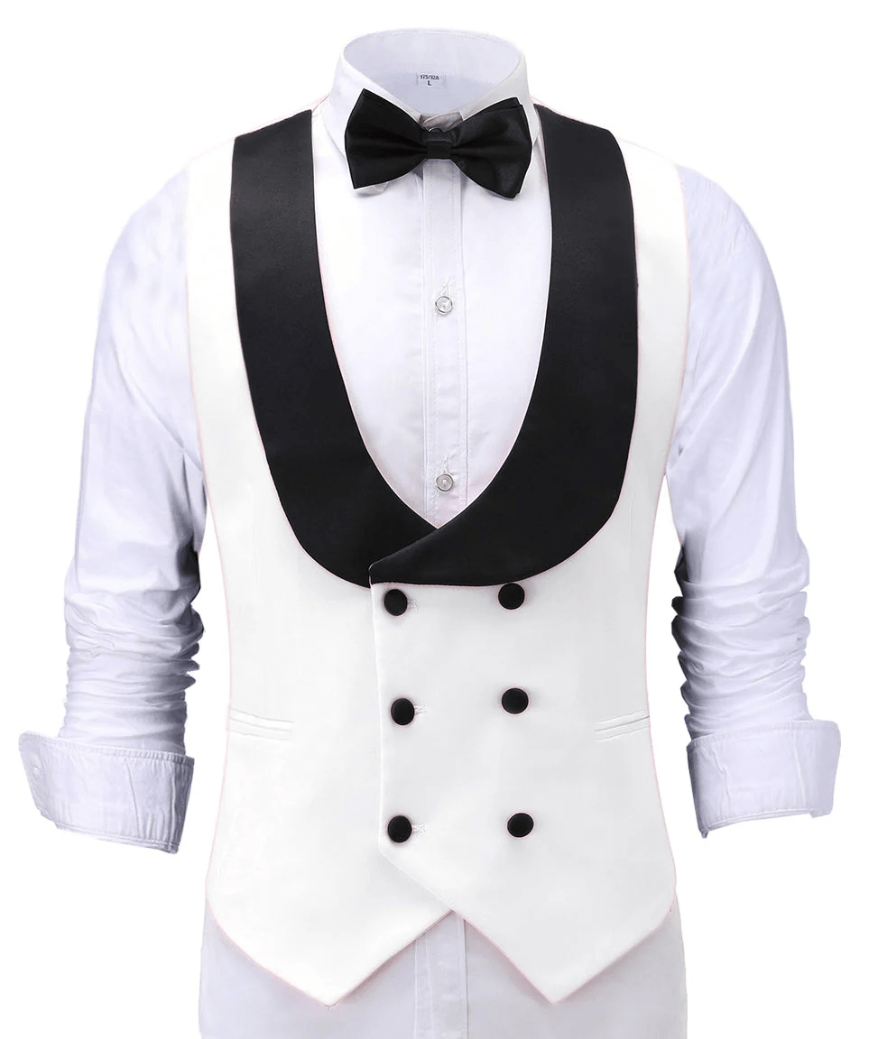 ceehuteey Fashion Men's Suit Vest Regular Fit Shawl Lapel Waistcoat For Wedding