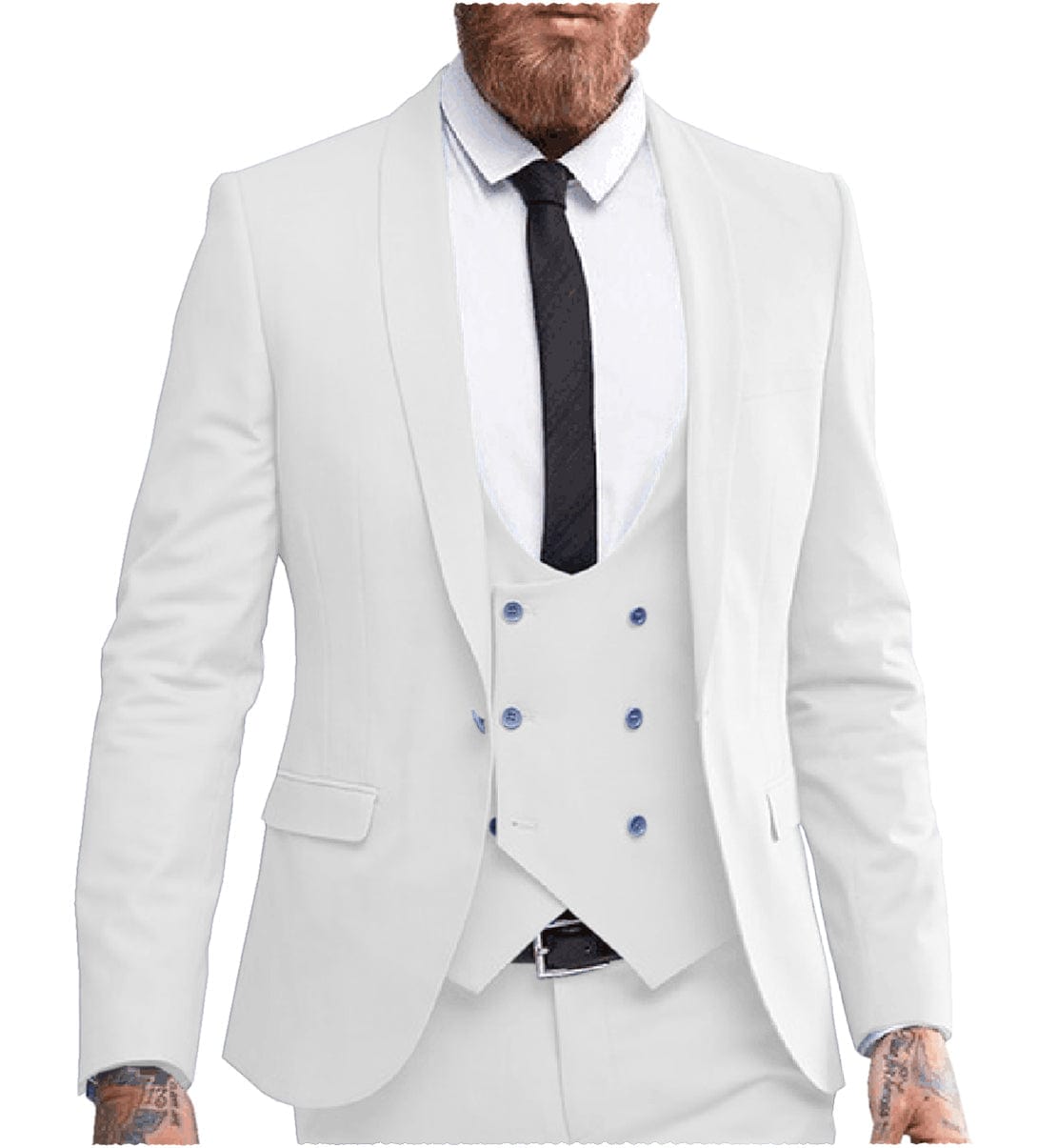 ceehuteey Flat Men's 3 Pieces Regular Fit Blazer (Blazer+vest+Pants)