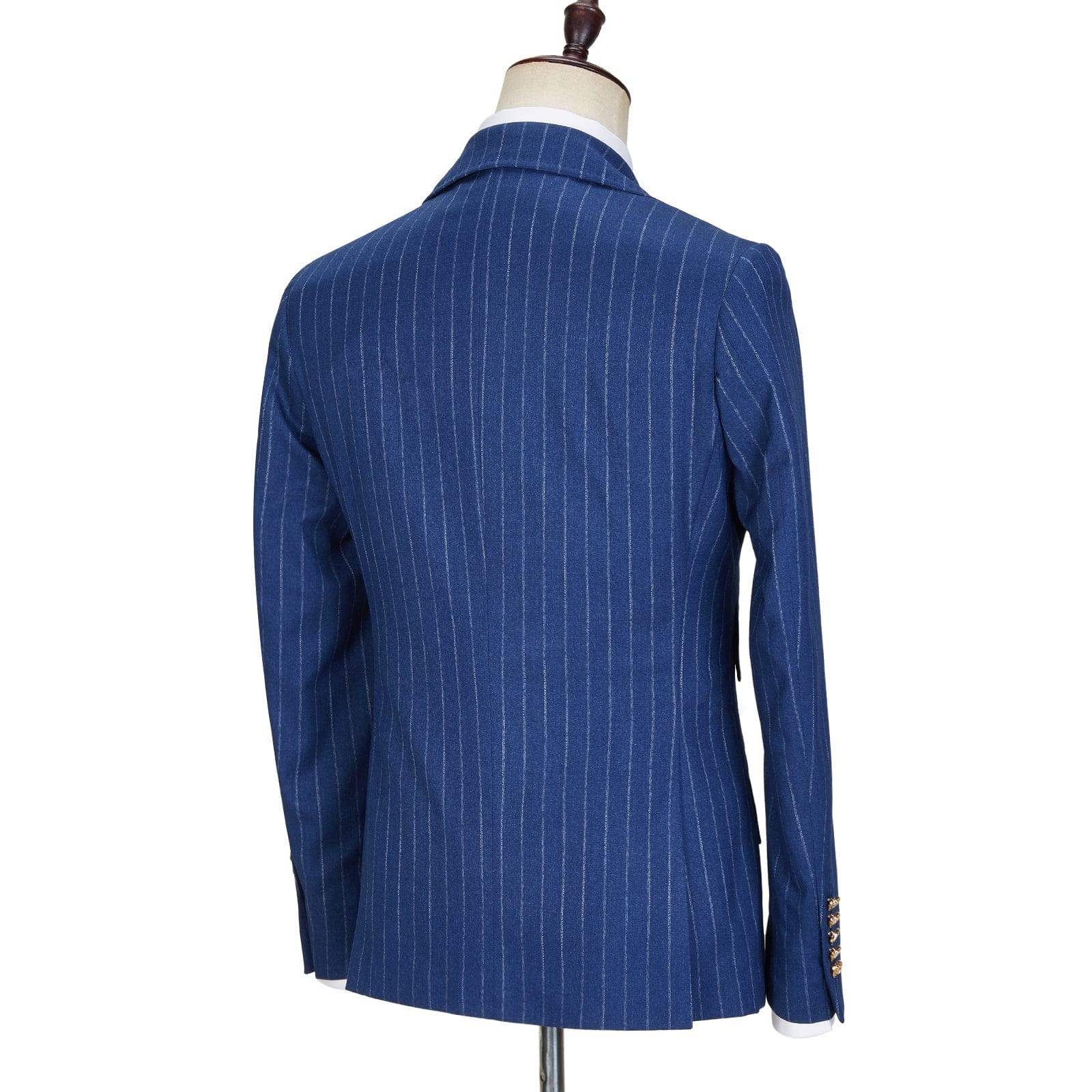 ceehuteey Formal Bussiness Striped 3 Pieces Mens Peak Lapel Suit Tuxedos (Blazer+Pants)