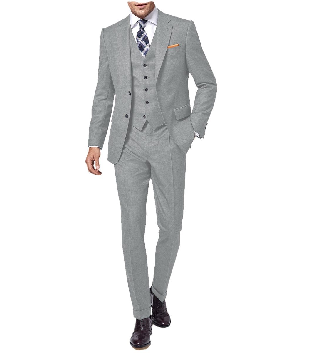 ceehuteey Formal Men's Regular Fashion Notch Lapel Blazer 3 Pieces (Blazer+Vest+Pants)