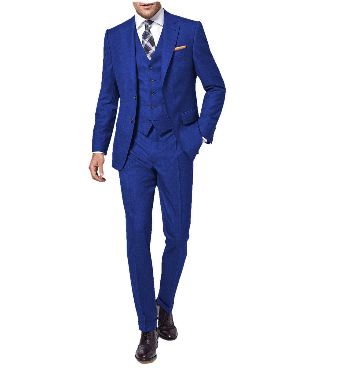 ceehuteey Formal Men's Regular Fashion Notch Lapel Blazer 3 Pieces (Blazer+Vest+Pants)