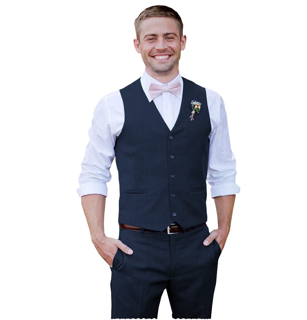 Navy Suit Grey Tweed Waistcoat - Tom Murphy's Formal and Menswear