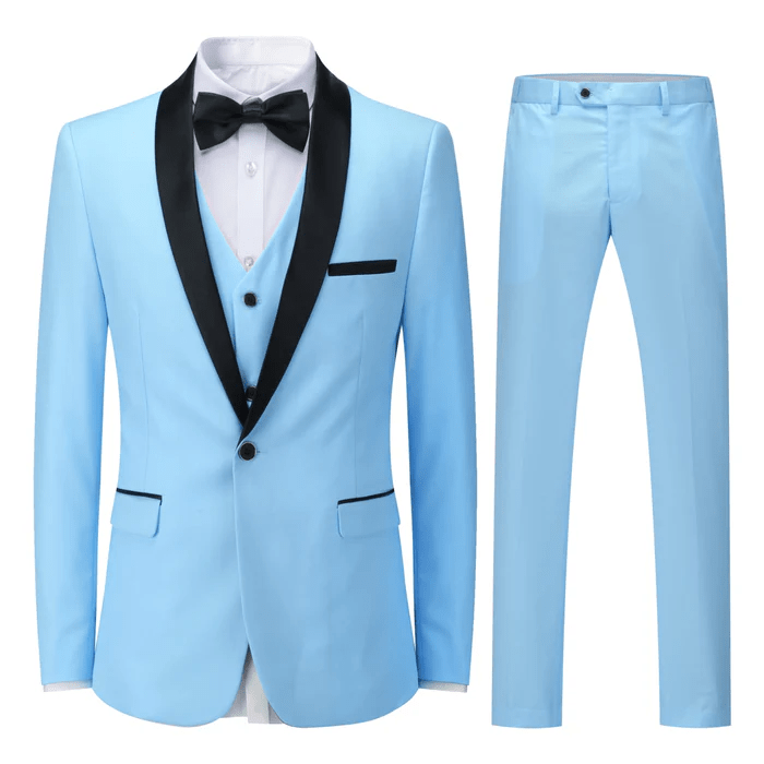 ceehuteey Men's 3 Pieces Regular Fit Shawl Lapel Prom For Wedding Tuxedos (Blazer + Vest + Pants)