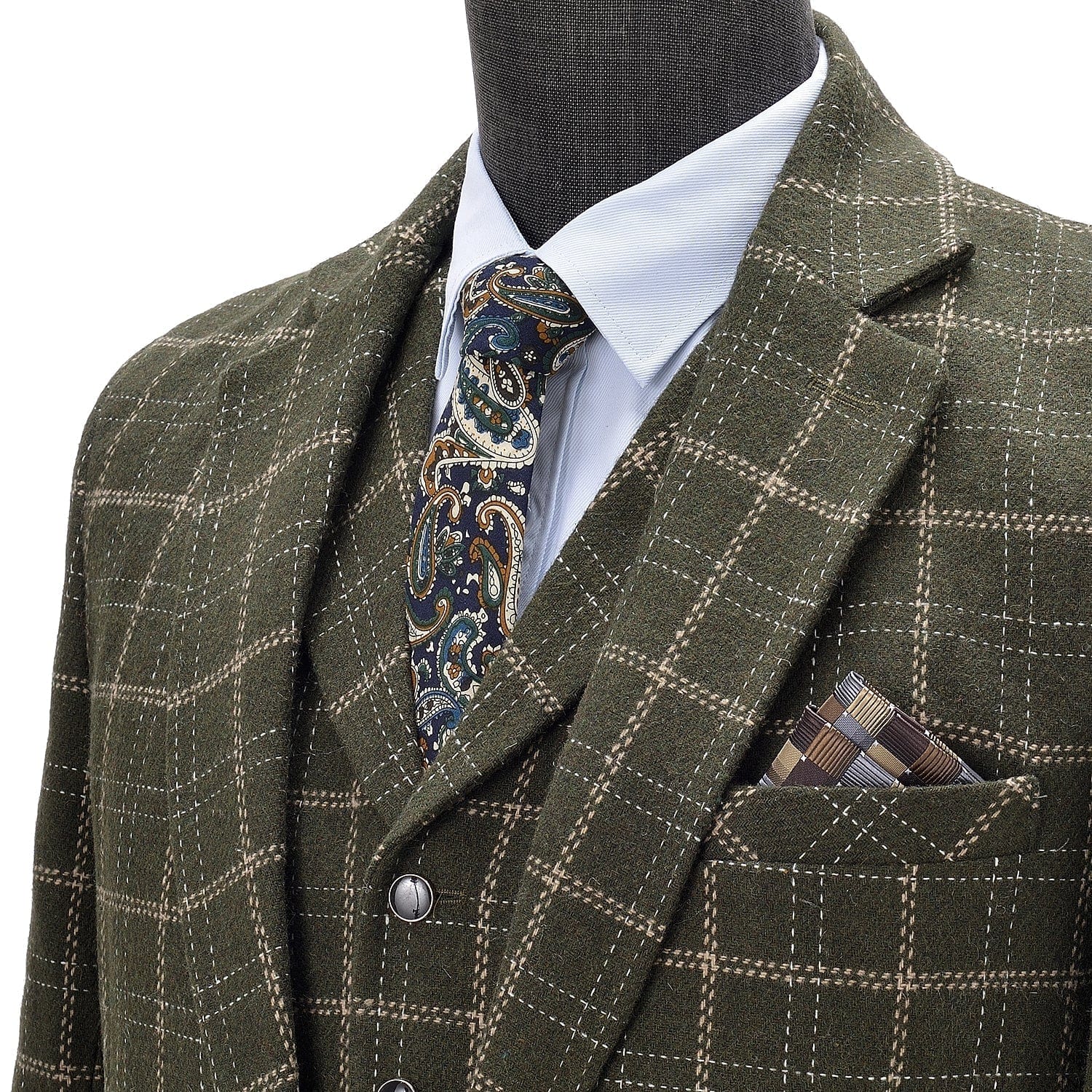 ceehuteey Men's Business 3 Pieces Formal Notch Lapel Suit for Wedding Groomsmen (Blazer+vest+Pants)