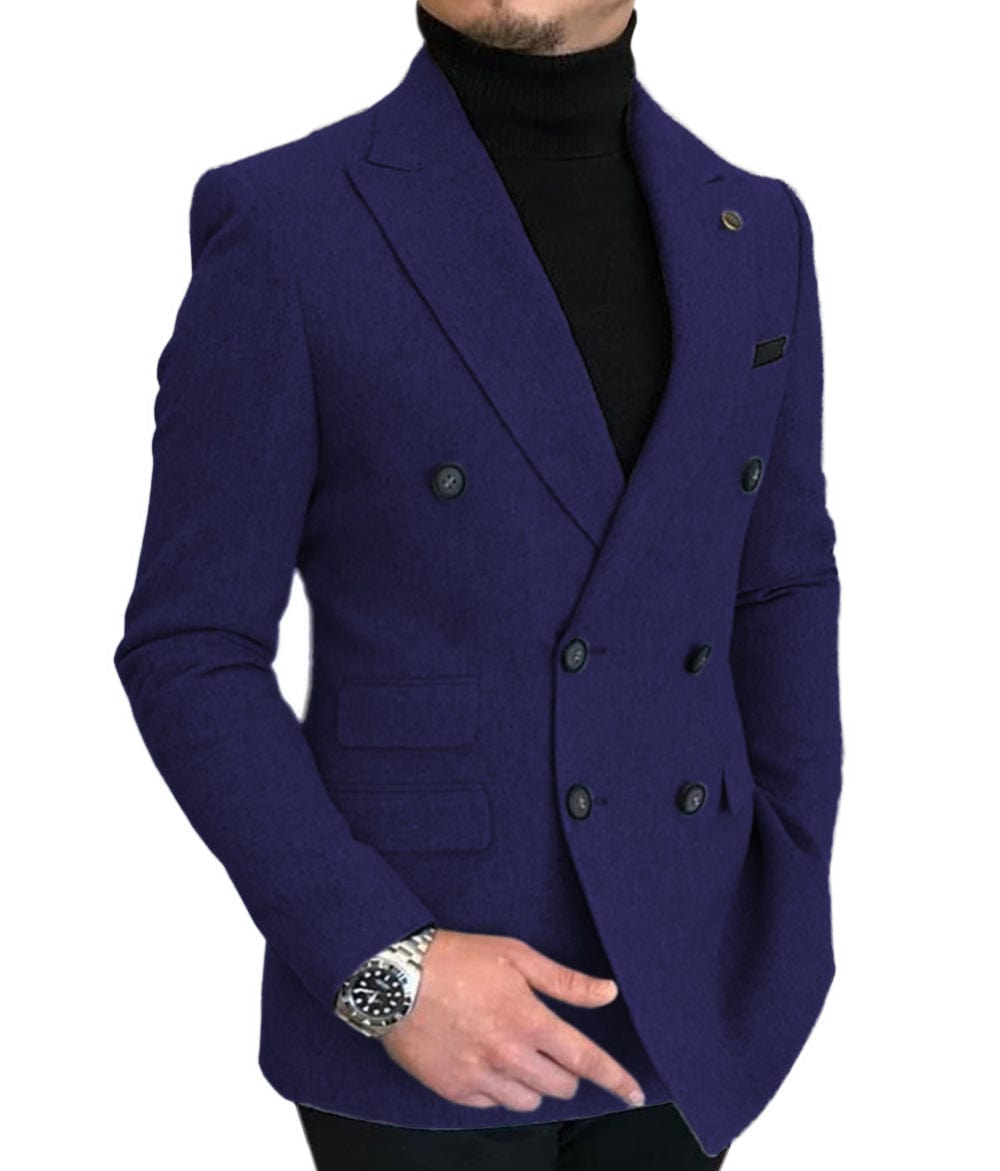 ceehuteey Men's Casual Tweed Regular Fit Notch Lapel Blazer