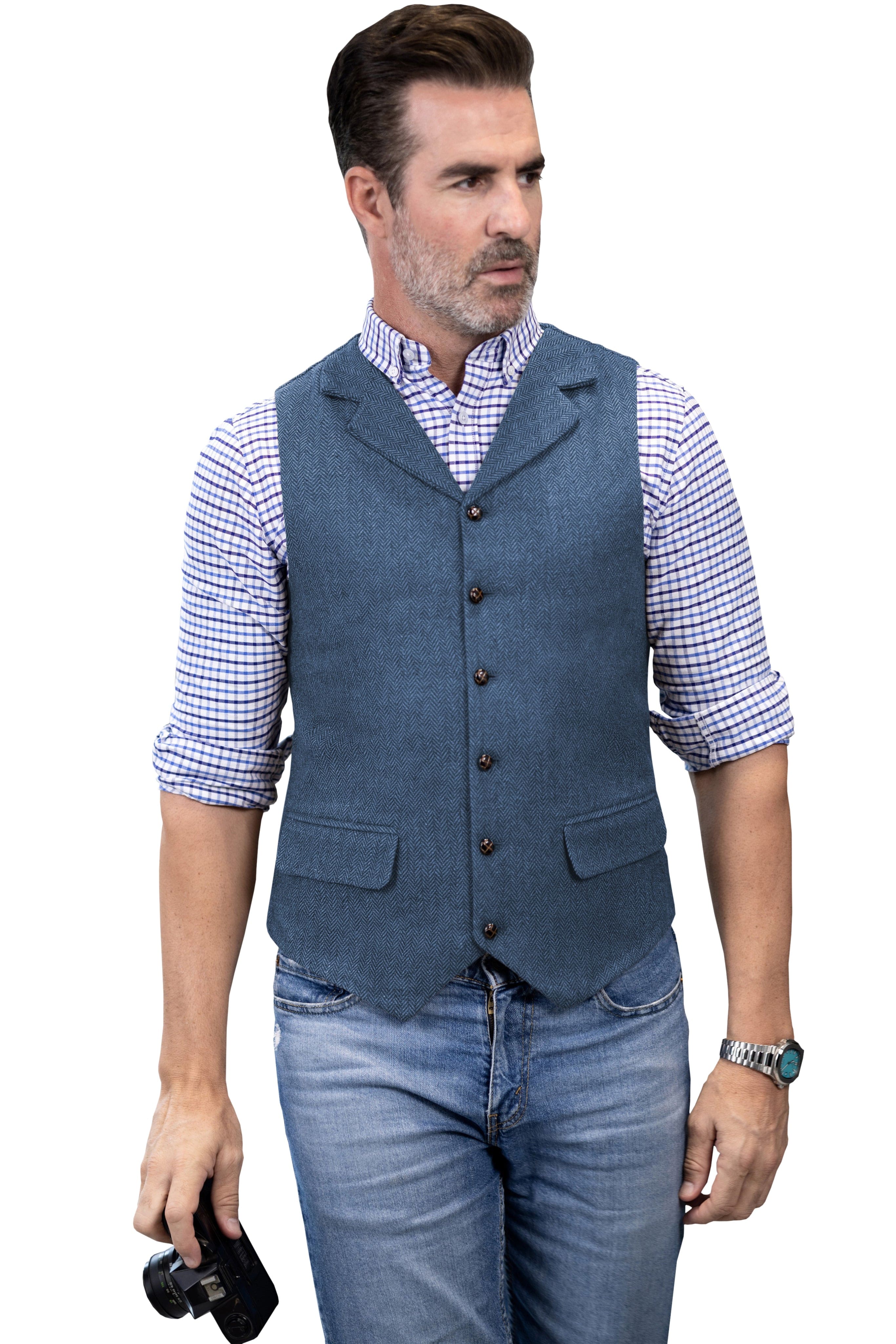 Mens casual vest on sale