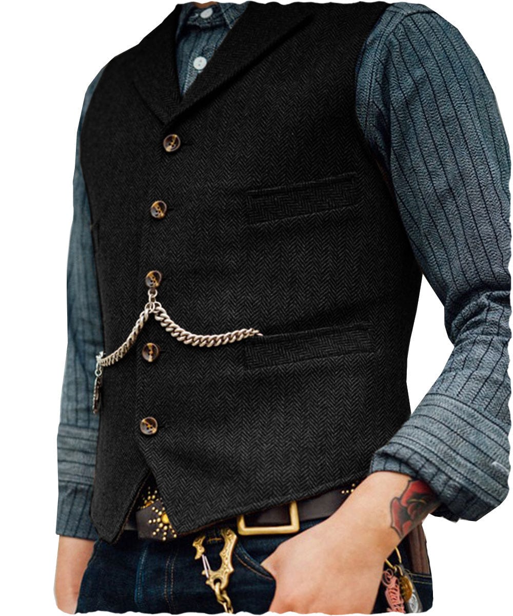 Mens tweed waistcoats with lapels hotsell