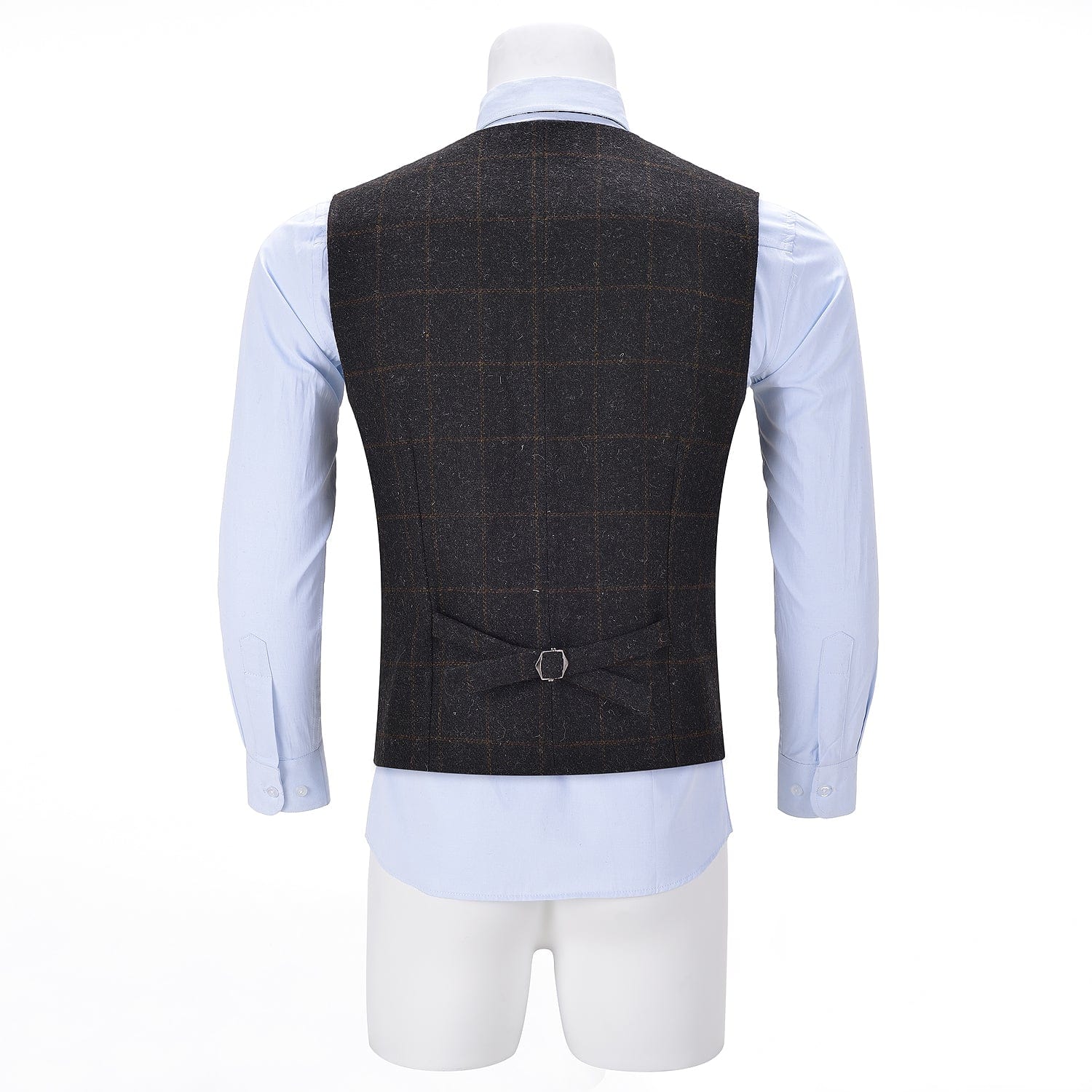 ceehuteey Men's Formal Notch Lapel Suit Vest Tweed Waistcoat