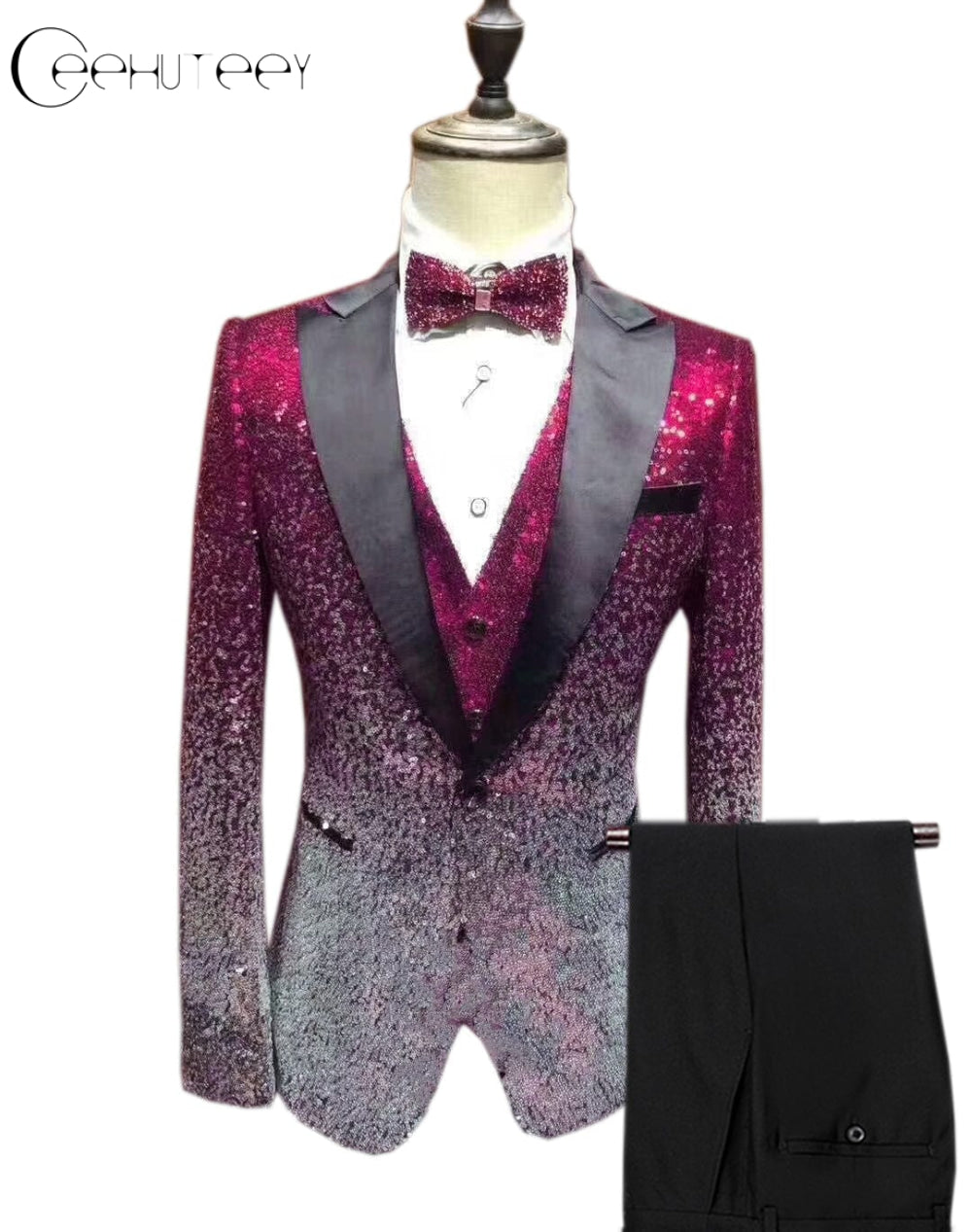 Pink Casual Blazer Two Button Notch Lapel - Wedding - Prom