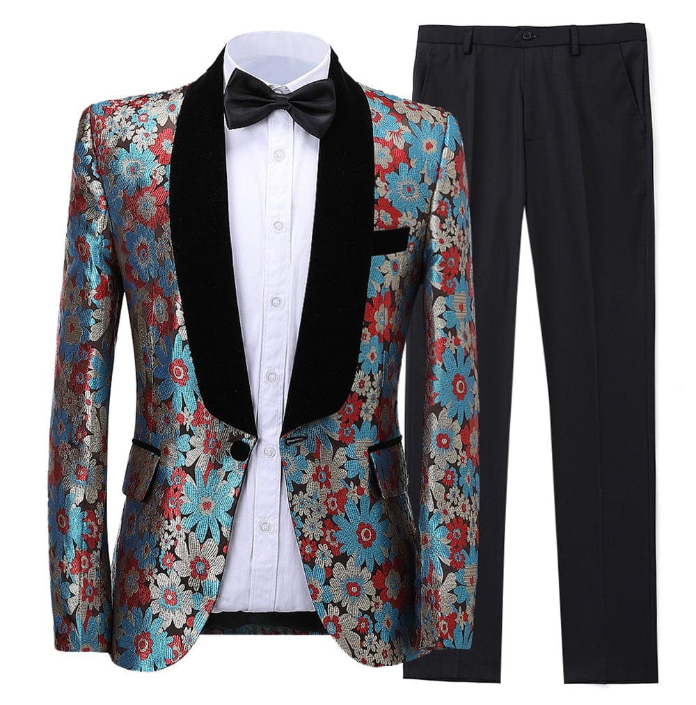 Men's 2 Piece Suit with Metal Clasp Slim Fit Suit Stylish Tuxedo