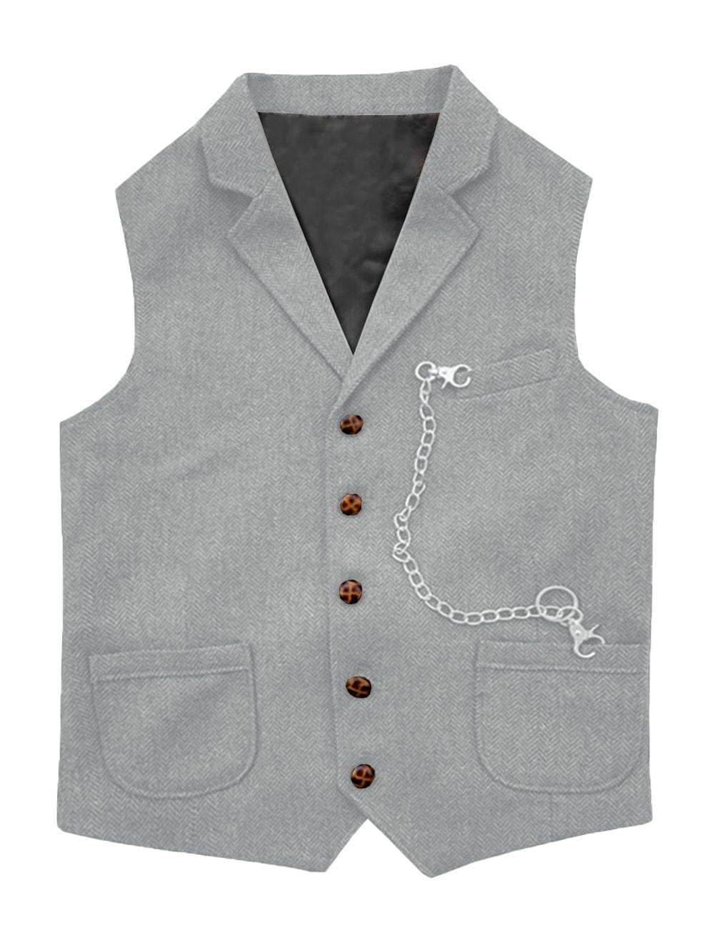 ceehuteey Men's  Suit Vest Casual Herringbone Notch Lapel Waistcoat