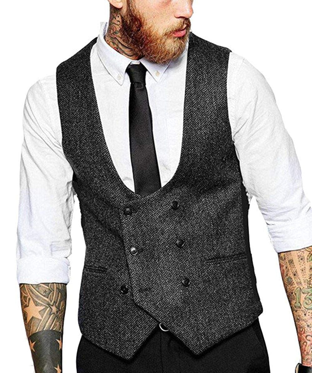 Double breasted tweed waistcoat best sale