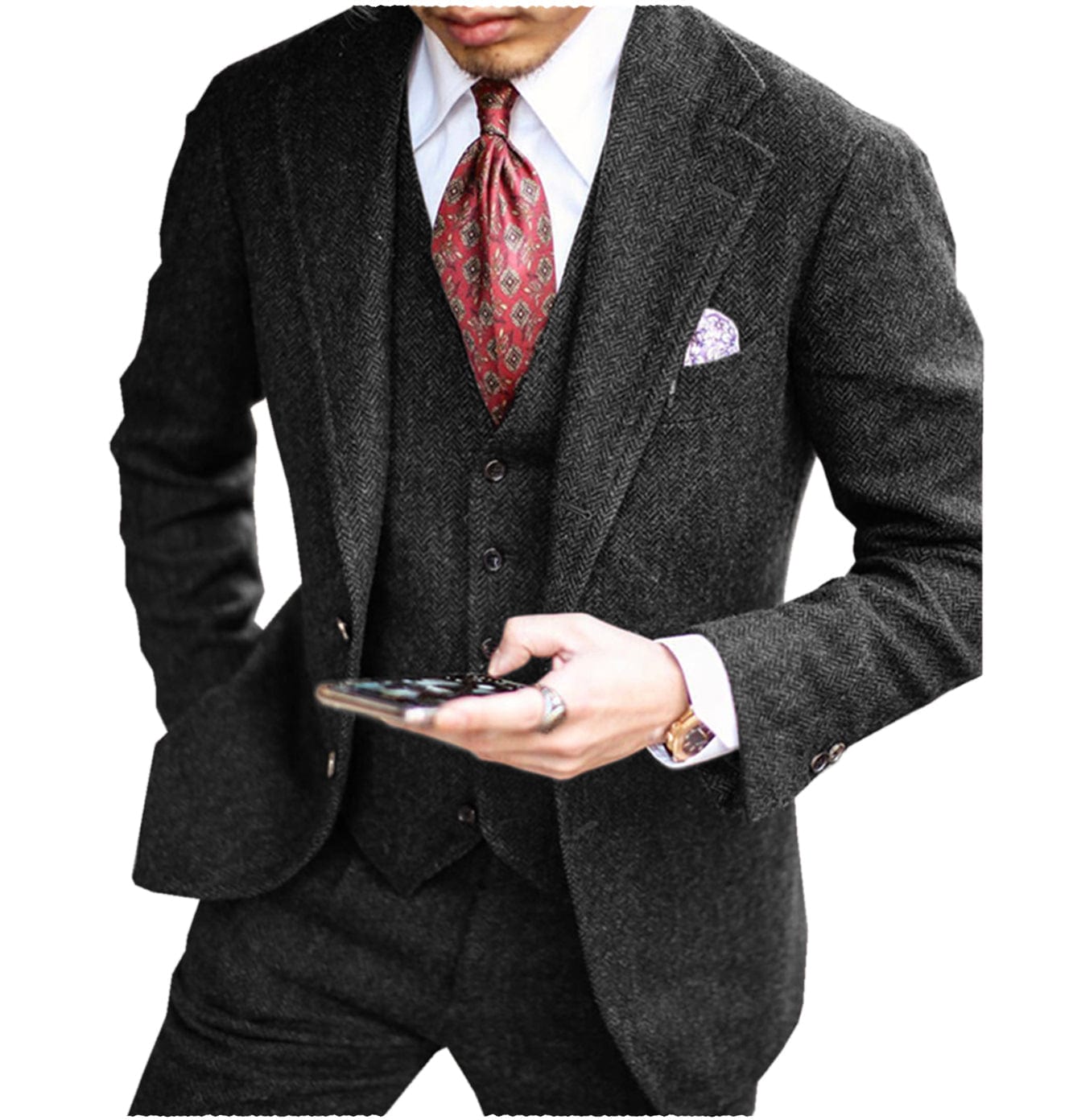 Herringbone three store piece suit