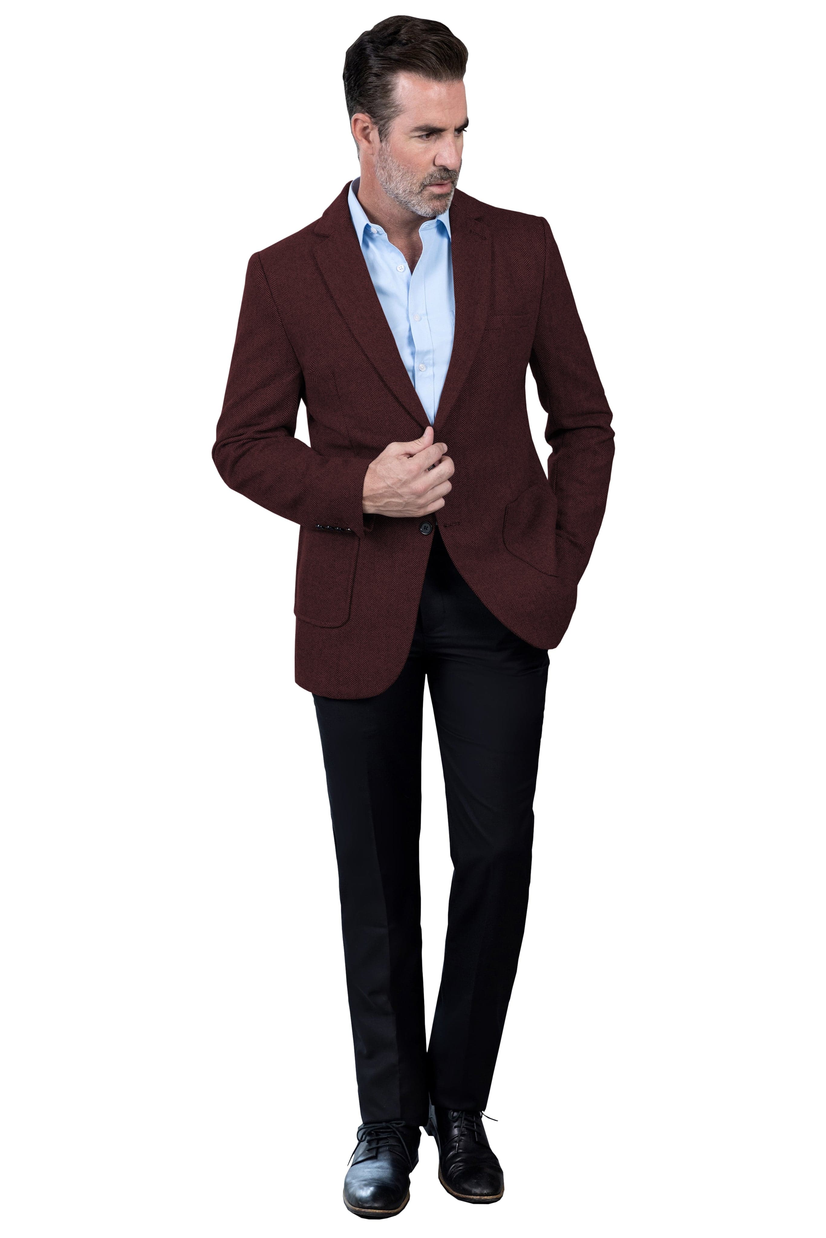 ceehuteey Mens winter Tweed Herringbone Suits Formal Regular Fit Blazer