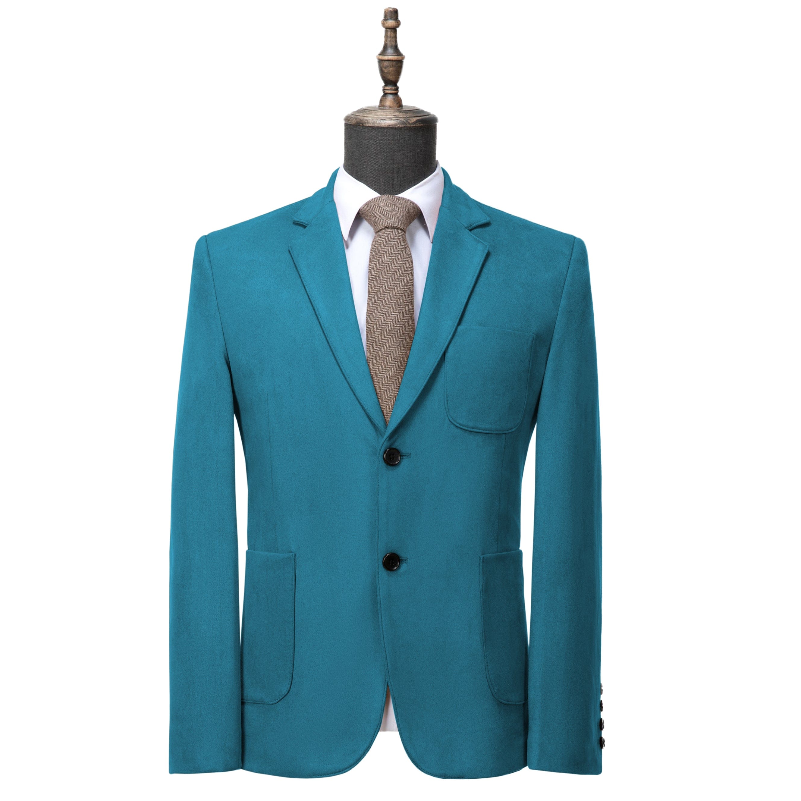 ceehuteey Suede Men's Fashion Notch Lapel Blazer Denim Jacket